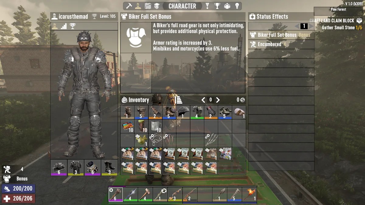 7 days to die biker armor set bonus