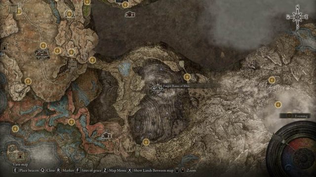 Map of a Finger Ruin in Elden Rng