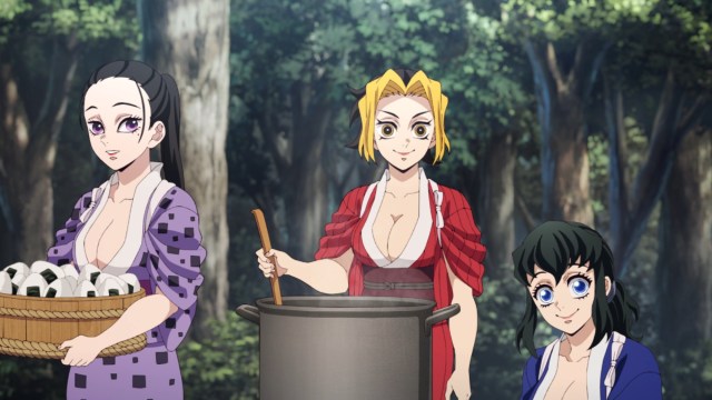 Makio, Suma, and Hinatsuru Tengen's Wives in Demon Slayer