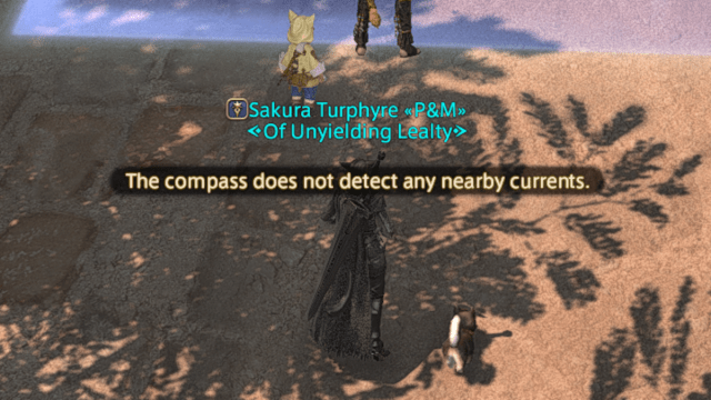 Message which appears when the Aethercompass is used