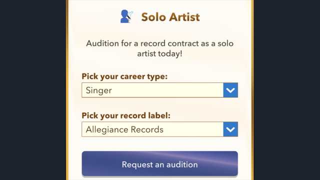 BitLife auditioning for singer