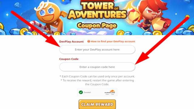 How to redeem codes in Cookie Run: Tower of Adventures, step 3