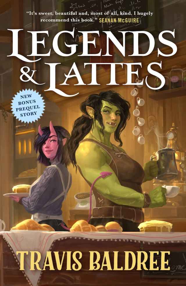 The cover for Legends & Lattes.