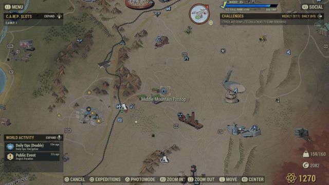 middlle mountain cabins map reference fallout 76