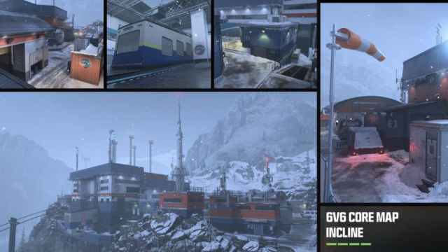 A collage of images from MW3's snow-covered Incline map