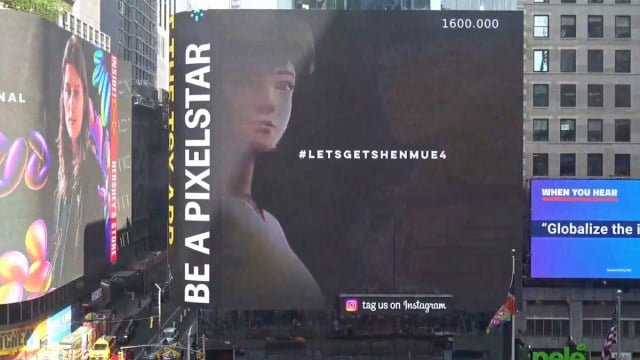 Shenmue 4 times square advertisement - shenmue iii publishing