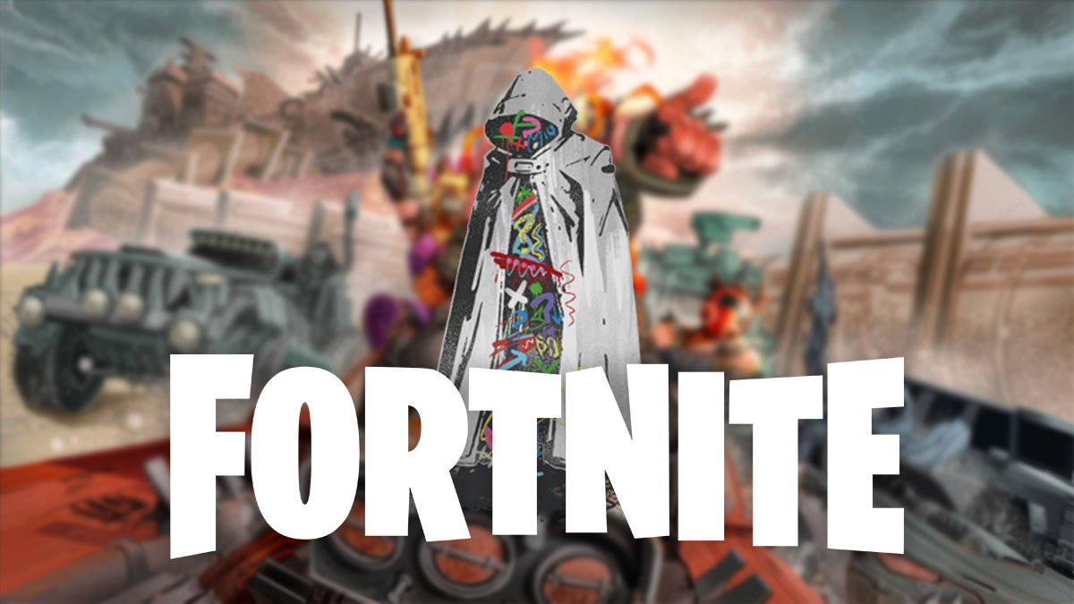 Fortnite's The Wanderer grafitti with the Fortnite logo