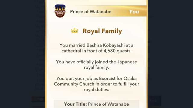 BitLife marrying into the royal family