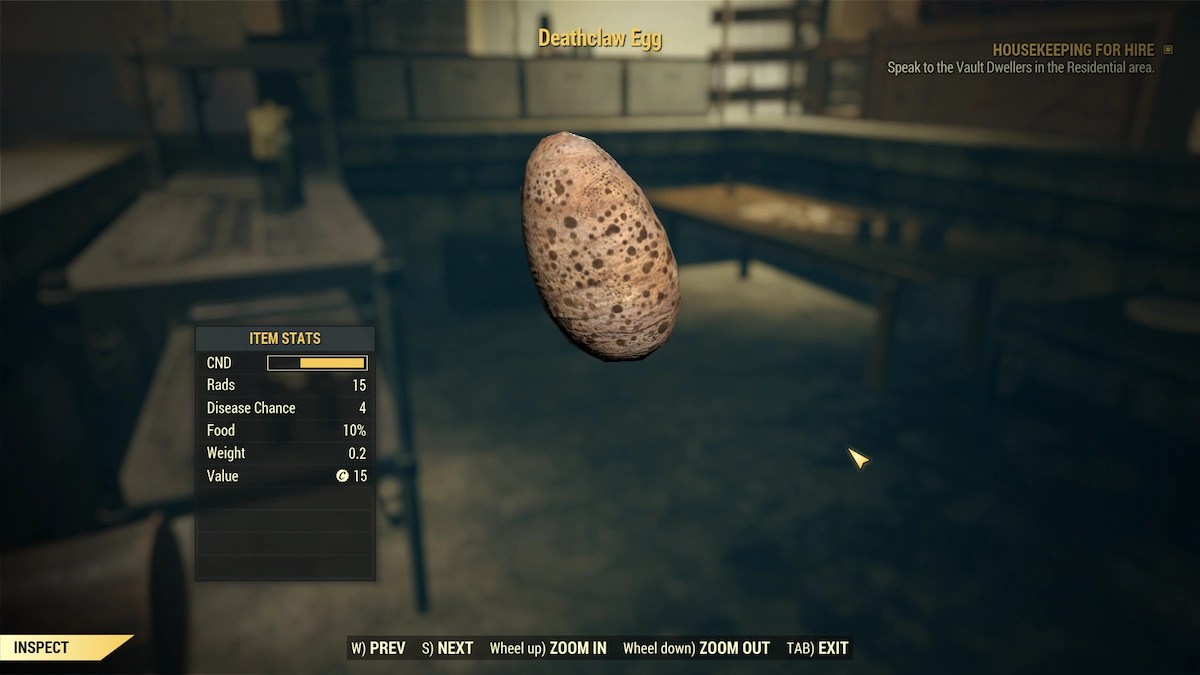 fallout 76 deathclaw egg inspect screen