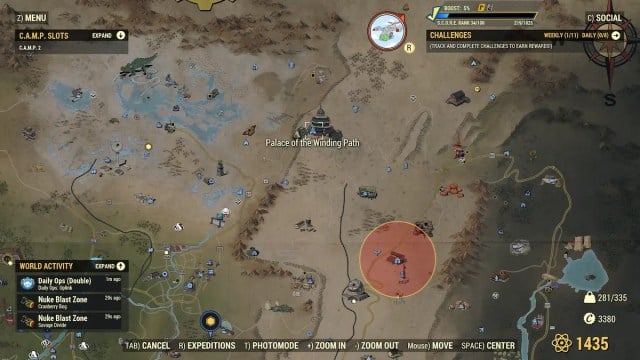 fallout 76 palace of the winding path map location