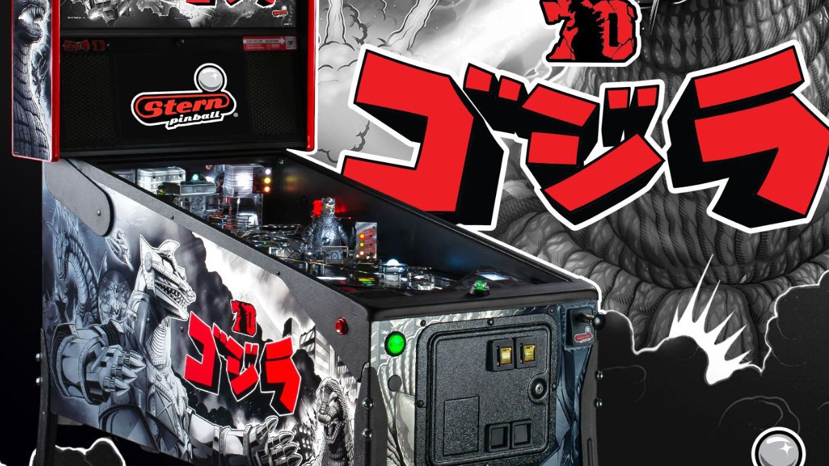 greyscale godzilla pinball machine