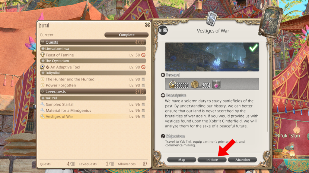 How to initiate a Leve in Final Fantasy XIV