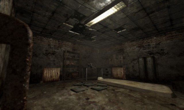 Penumbra Black Plague: a dirty, worn down room with a mattress in the middle.