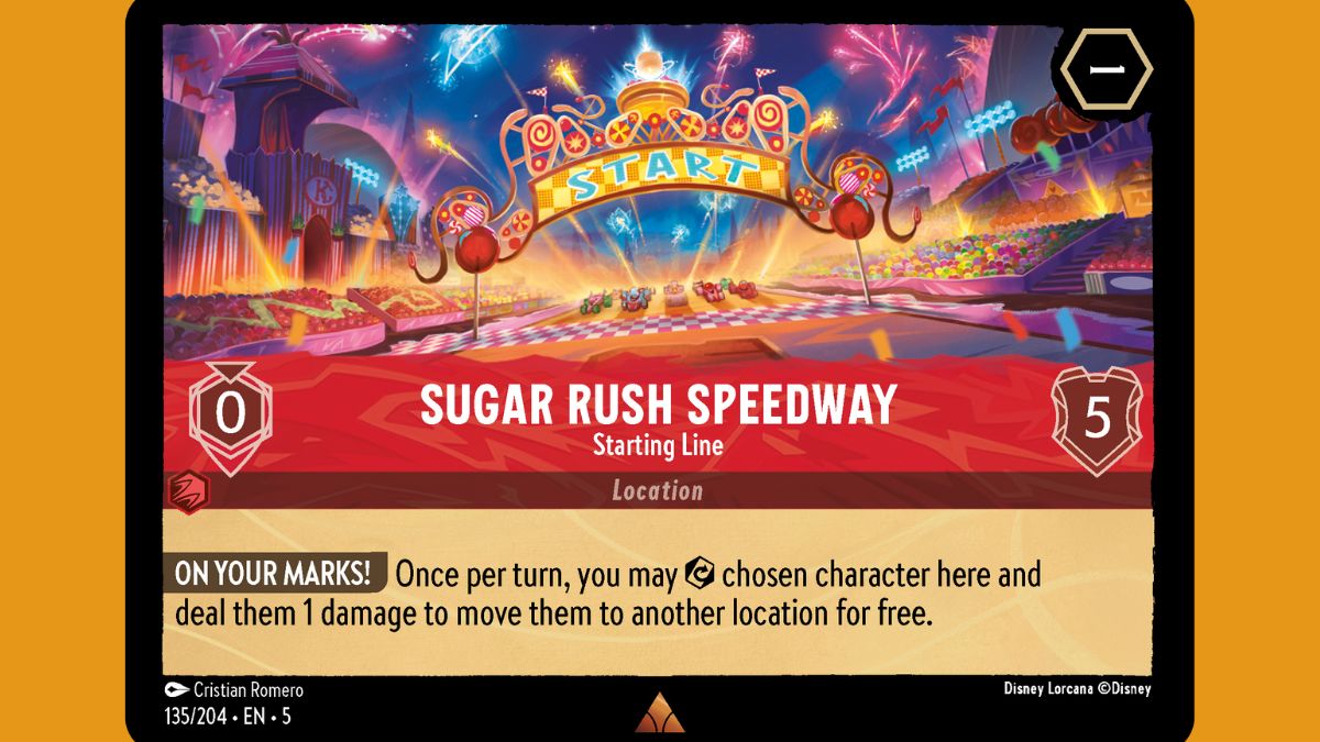 sugar rush speedway location disney lorcana shimmering skies