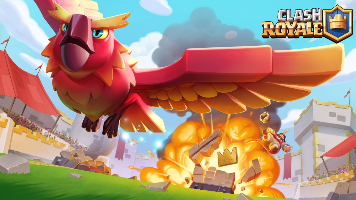 An image of the legendary card "Phoenix" in Clash Royale.