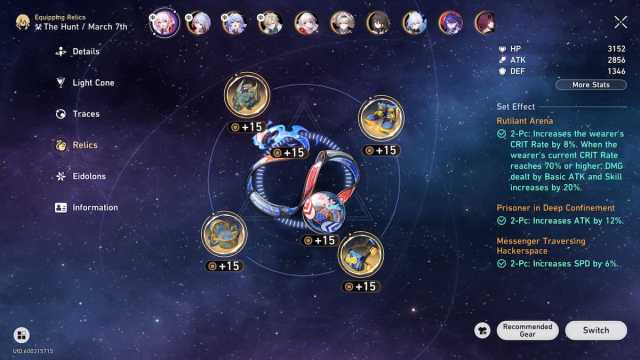 Best Relics for March 7th Hunt in Honkai: Star Rail