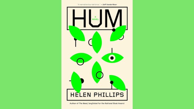 Hum's cover, depicting a series of green, abstract eyes set in a cross pattern.