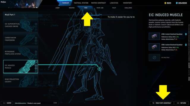 Mod Assembly selection in Mecha BREAK