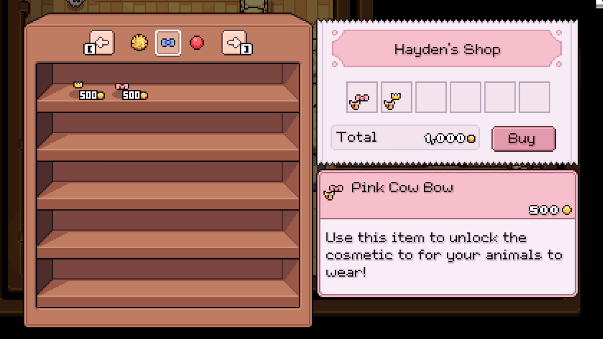 Animal Cosmetics available to purchase from Hayden's Shop in Fields of Mistria