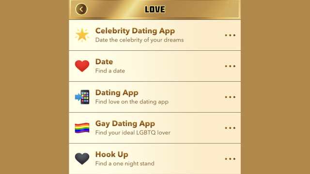 BitLife love menu