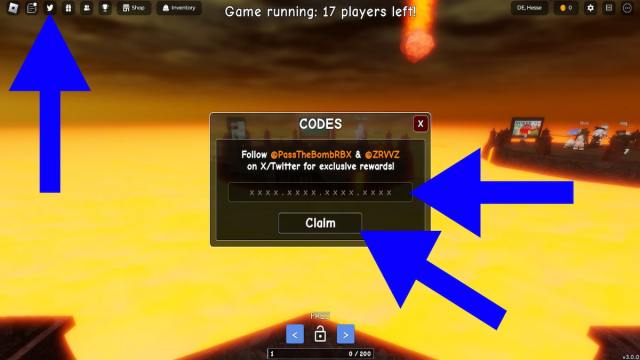 How to redeem Pass The Bomb codes