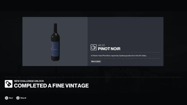 pinot noir item in hitman world of assassination