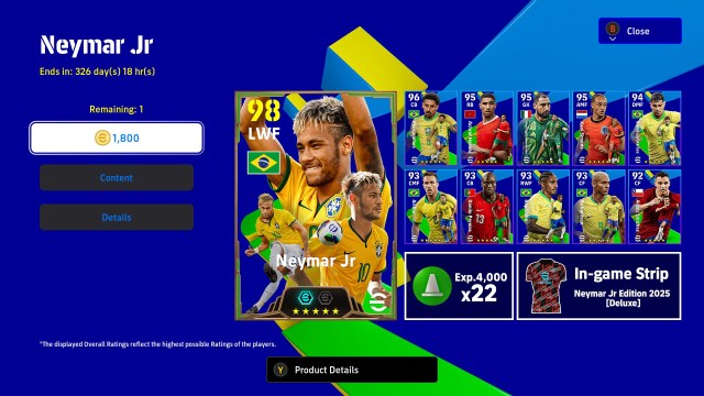 An image of Neymar Deluxe Bundle in eFootball 2025