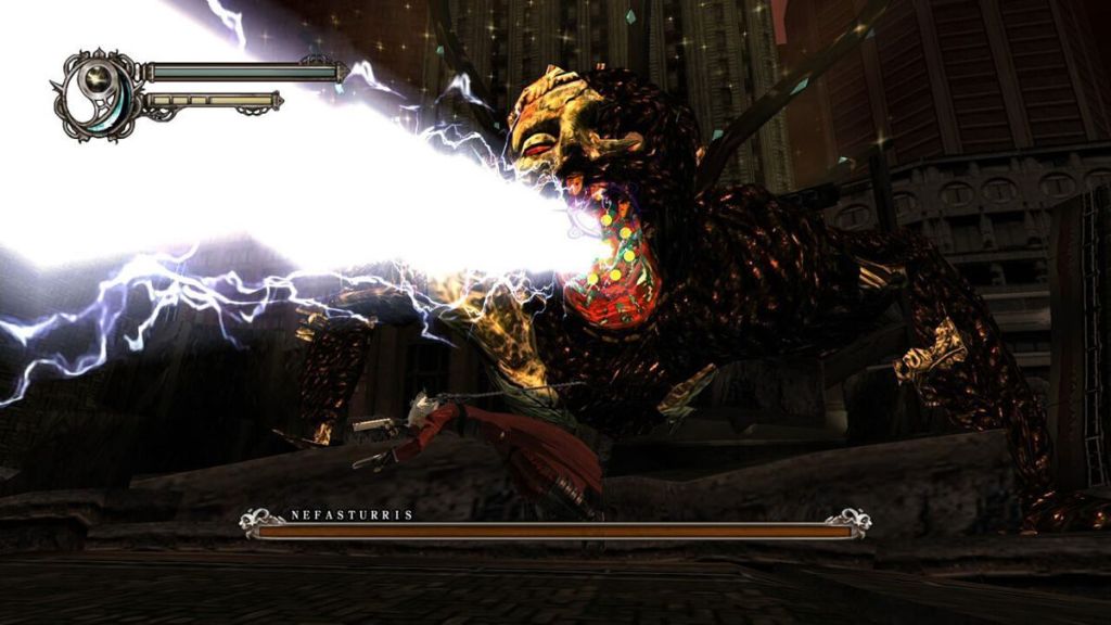 Dante fighting Nefasturris in DMC2 (Partially directed by Hideaki Itsuno)