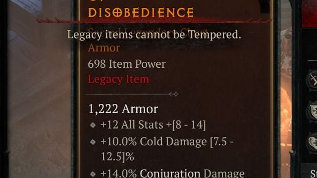 Diablo 4 legacy item temper