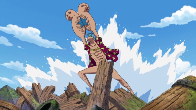 Franky doing the super pose in One Piece