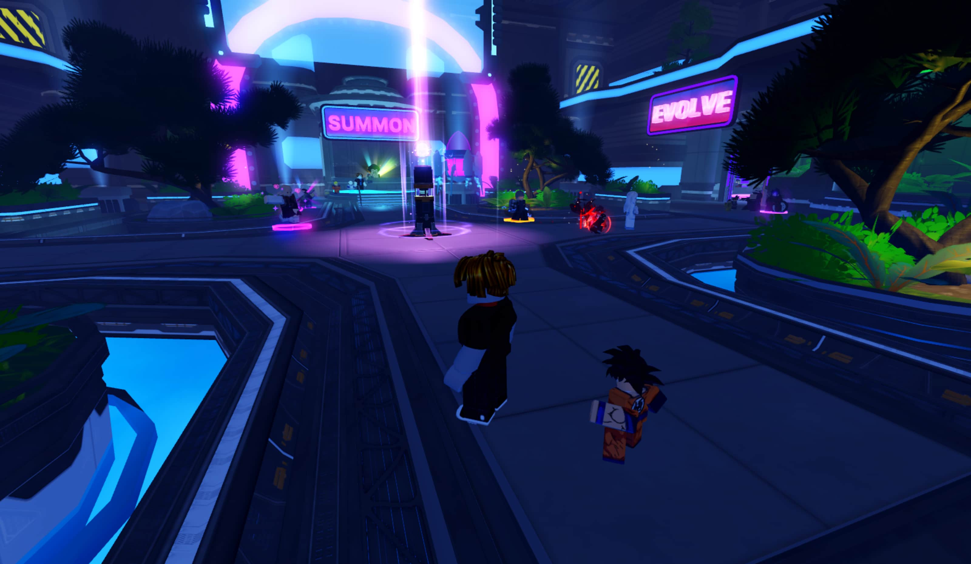 A screenshot of a lobby in Anime Vanguards.