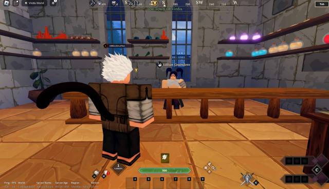 A screenshot of a merchant in Devas of Creation.