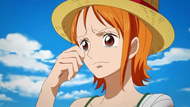 Nami crying with Straw Hat One Piece