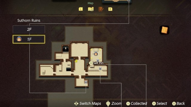 The Legend of Zelda: Echoes of Wisdom Suthorn Temple Map