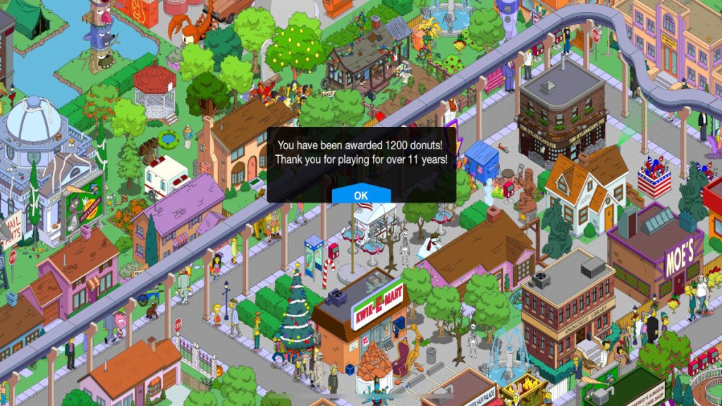 The Simpsons Tapped Out farewell message.