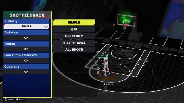 An image of NBA 2K25 Jump Shot feedback