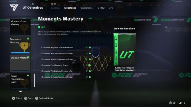 An image of Moments Milestones in EA FC 25