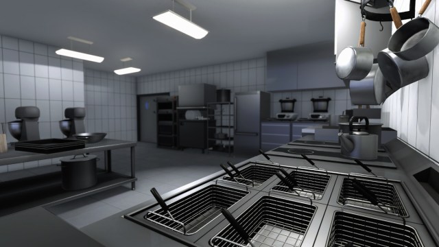 Kitchen designed in House Flipper: Dine Out