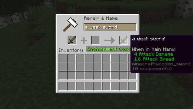 Minecraft anvil renaming