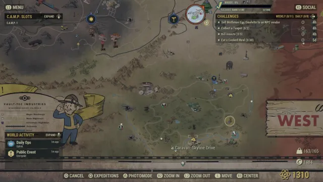 starting a caravan skyline drive world event fallout 76