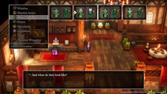 Customization system in Dragon Quest 3 Remake