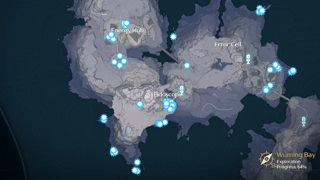 All Nova locations on the Eidoscope, Error Cell, and Energy Hub areas in Wuthering Waves. 