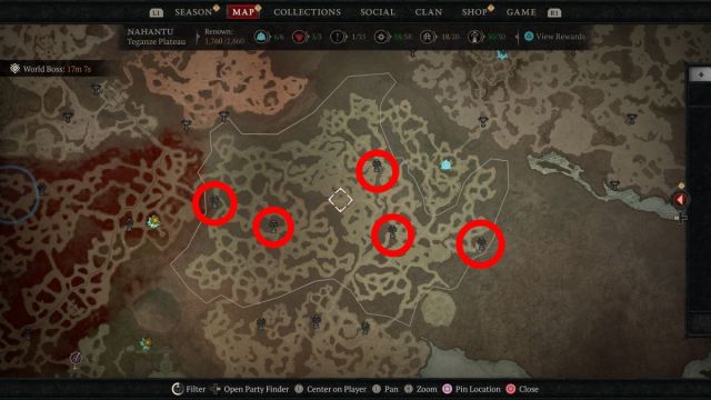 Diablo 4 Vessel of Hatred Teganze Plateau Tenets of Akarat locations