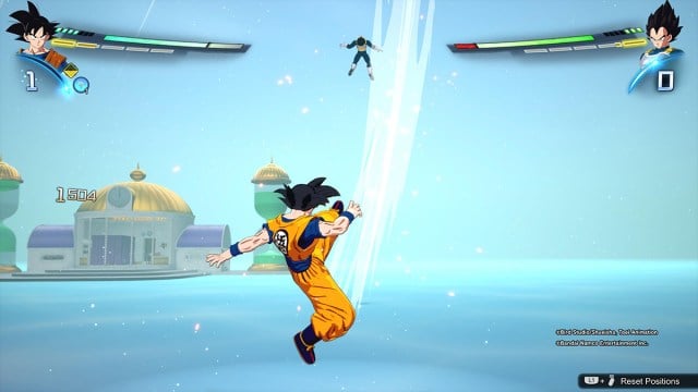 Goku performs a Rush High-Speed Return in Dragon Ball Sparking Zero.