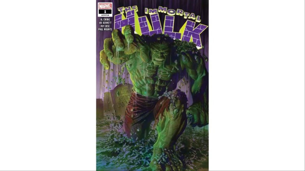 The Immortal Hulk comic book cover by Marvel. 