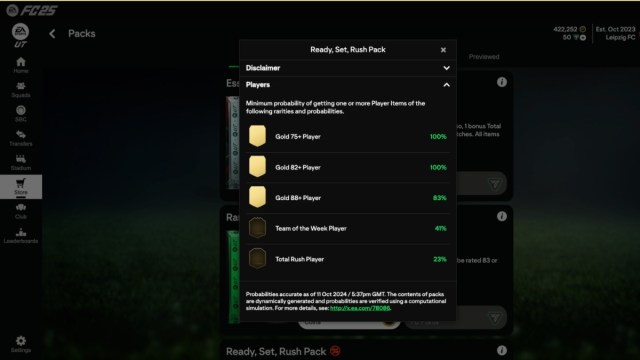 EA FC 25 Ready, Set, Rush Pack