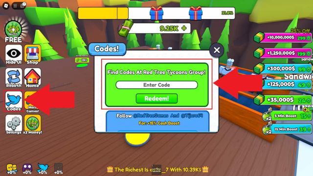 How to redeem Sandwich Restaurant Tycoon codes