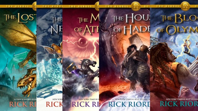 The Heroes of Olympus book covers.