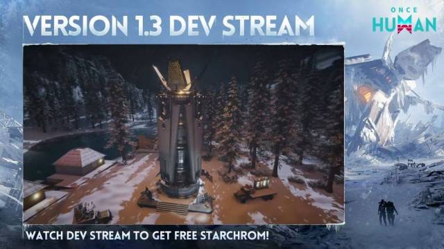 The new Thermal Tower in the Once Human Scenario The Way of Winter, captured during the 1.3 Dev Stream. 