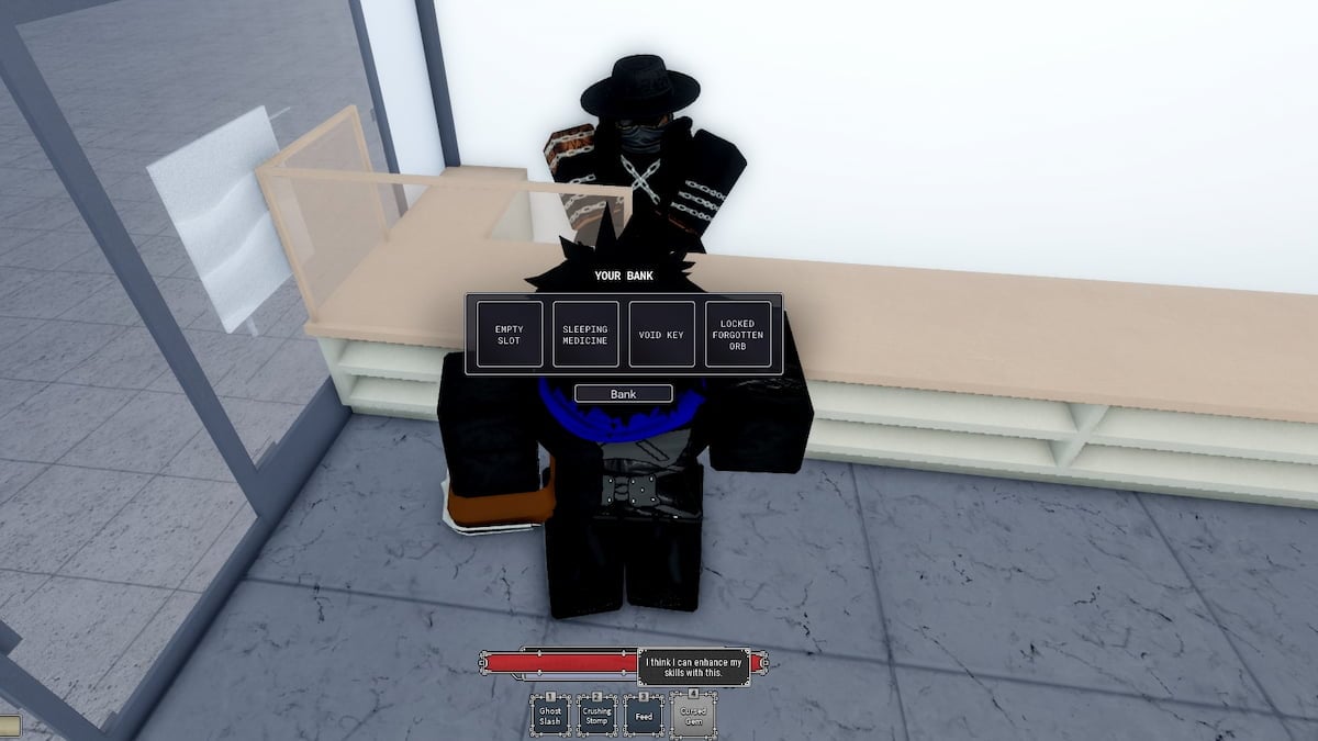 Item bank menu in the Sorcery Roblox experience